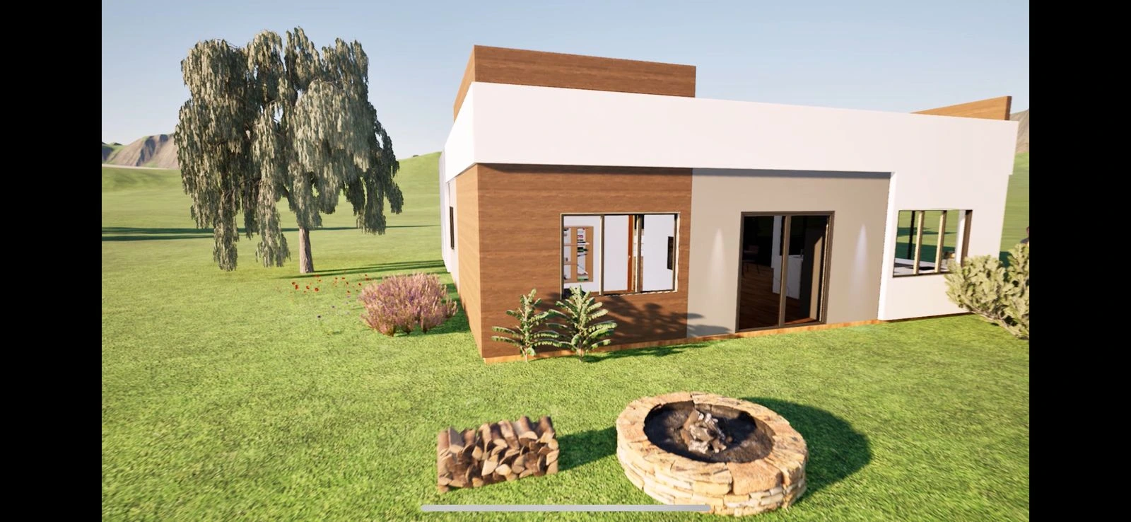 Maqueta 3D de proyecto arquitectónico moderno